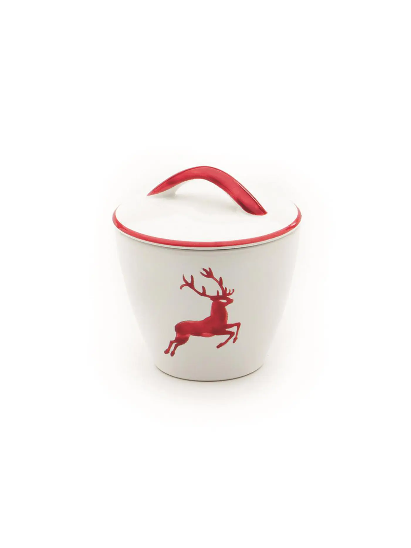 GMUNDNER KERAMIK | Zuckerdose Gourmet "Rubinroter Hirsch" 9cm | 